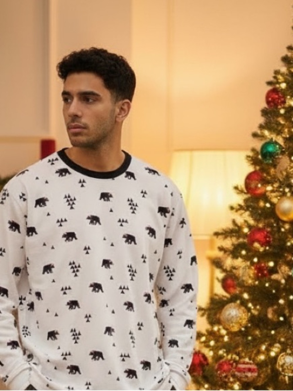 Tipsey Elves Beary Christmas Men’s Pj top size small
